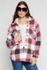 Plaid Sherpa Lined Button Front Shacket sold by Rainbow