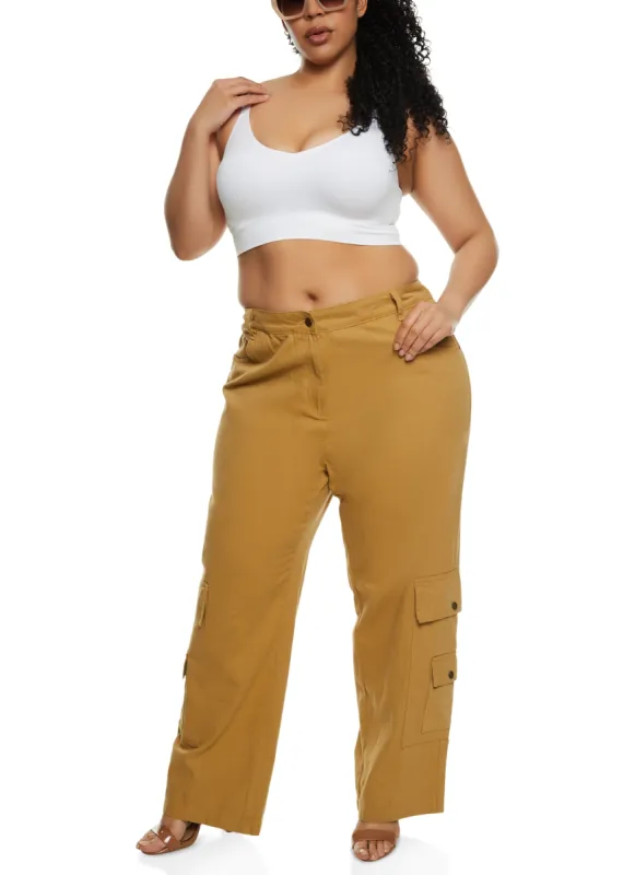 Plus Size Poplin Cargo Pants sold by Rainbow