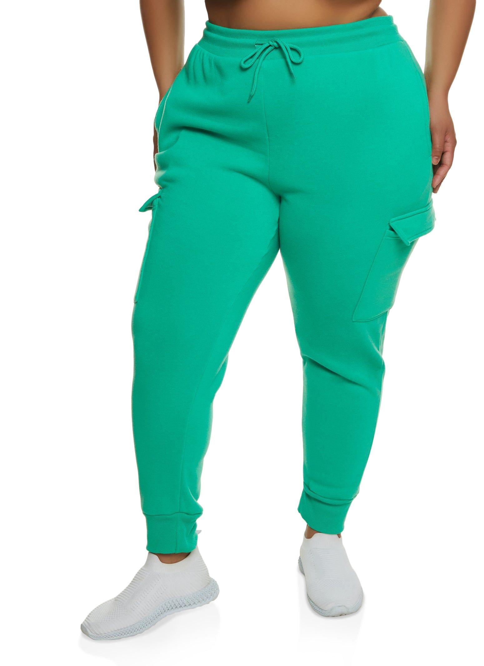 Plus Size Fleece Cargo Pocket Joggers sold by Rainbow