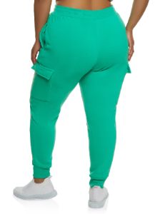 Plus Size Fleece Cargo Pocket Joggers sold by Rainbow