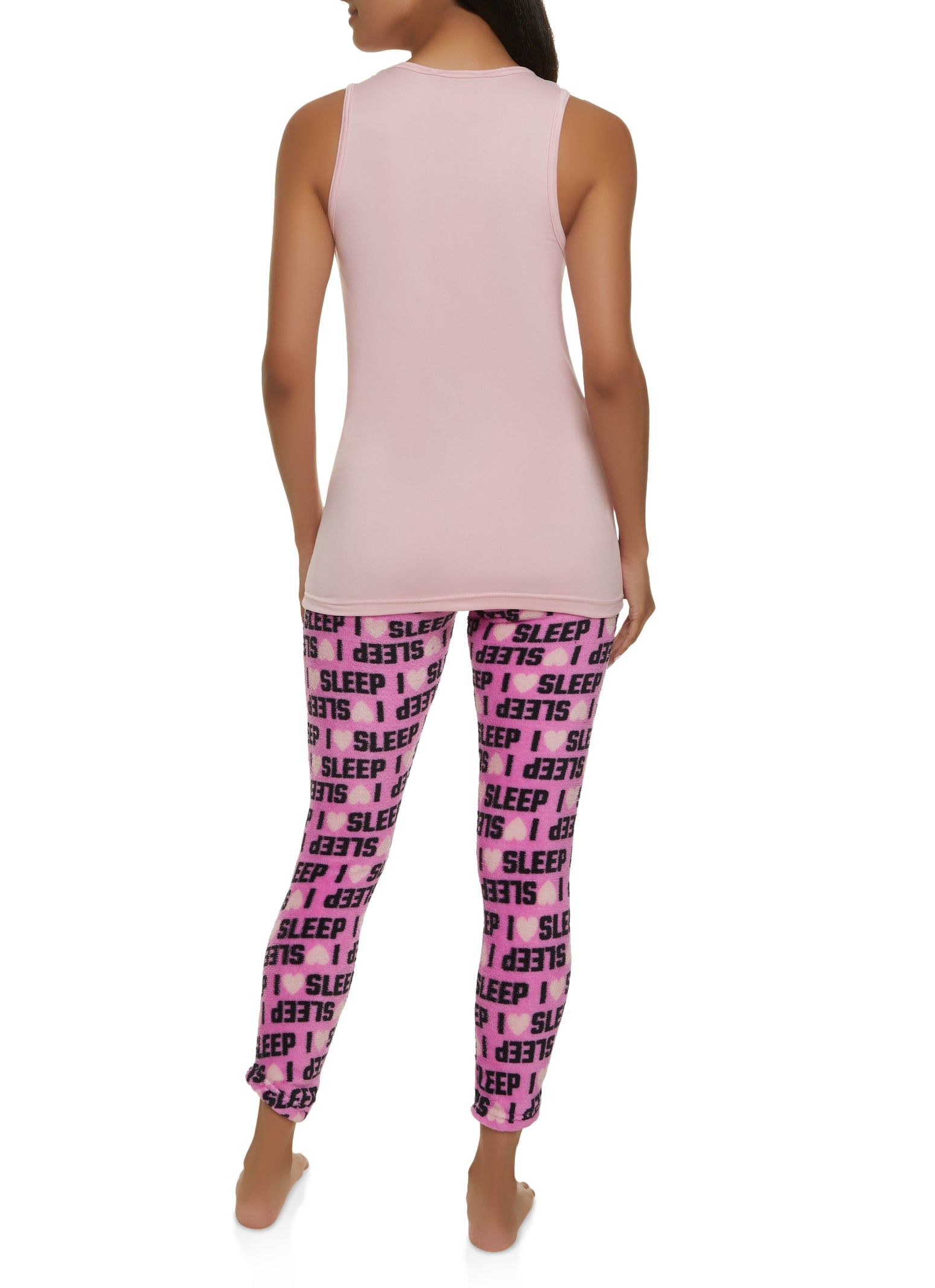 I Heart Sleep Graphic Pajama Tank Top and Plush Pants sold by Rainbow product image thumbnail 2