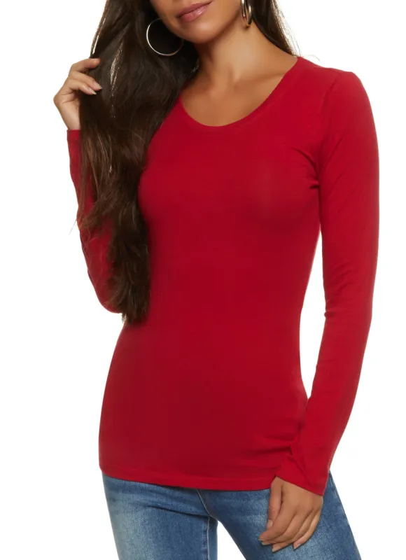 Basic Crew Neck Long Sleeve Tee sold by Rainbow
