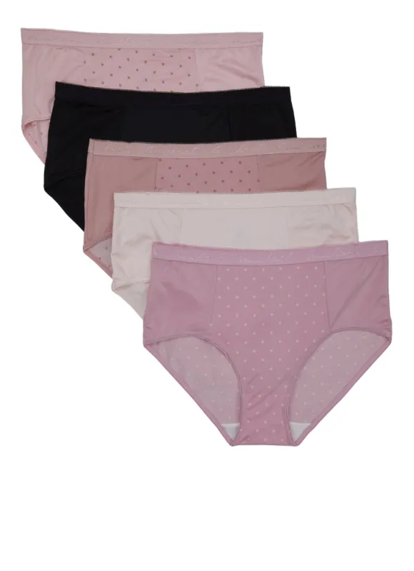 Polka Dot High Waist Brief Panty 5 Pack sold by Rainbow