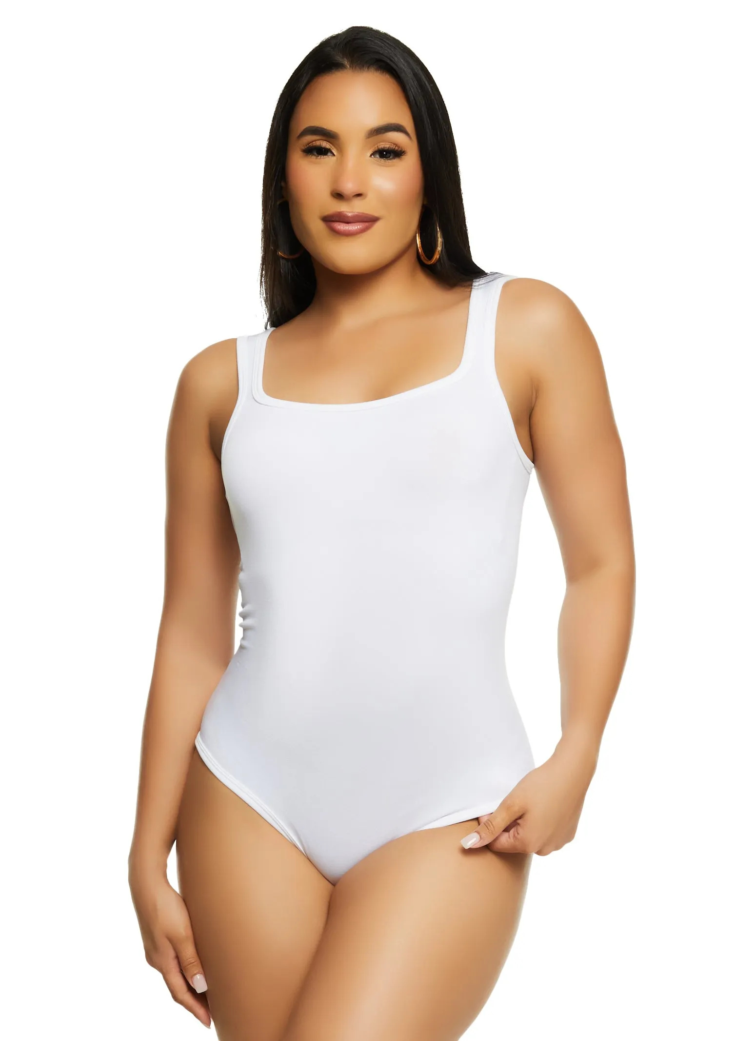 Basic Square Neck Tank Bodysuit sold by Rainbow