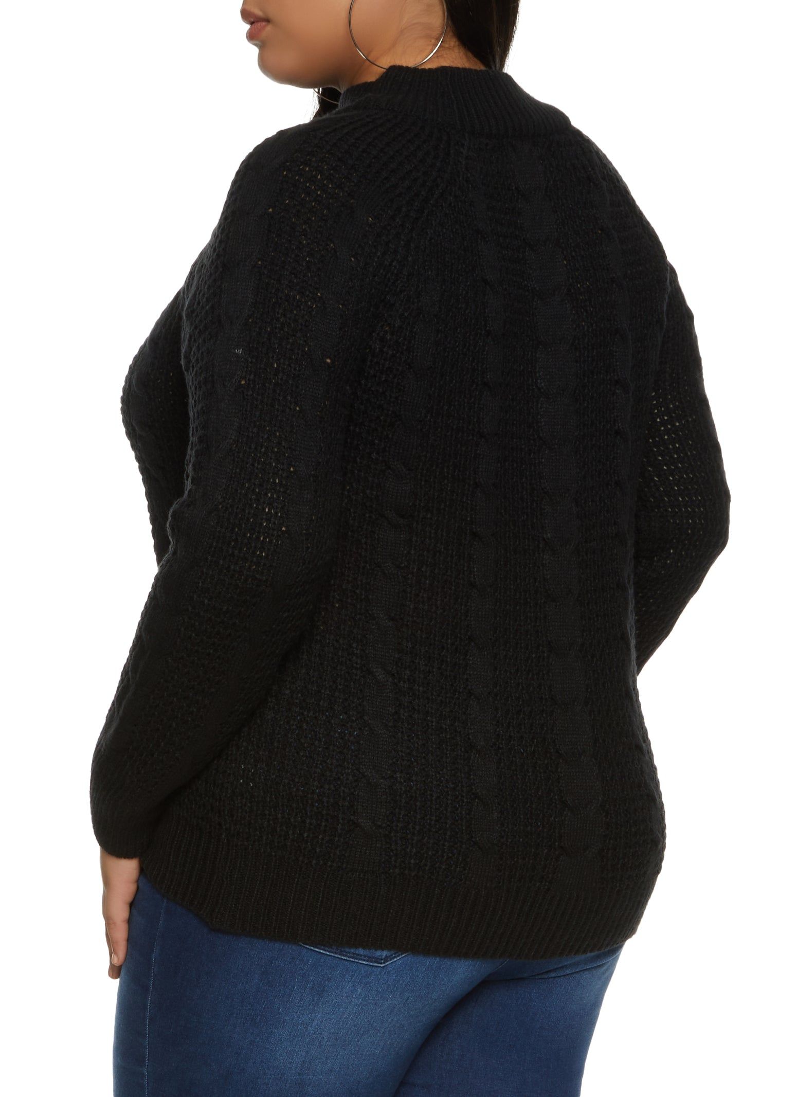 Plus Size Solid Cable Knit Pullover Sweater sold by Rainbow product image thumbnail 2