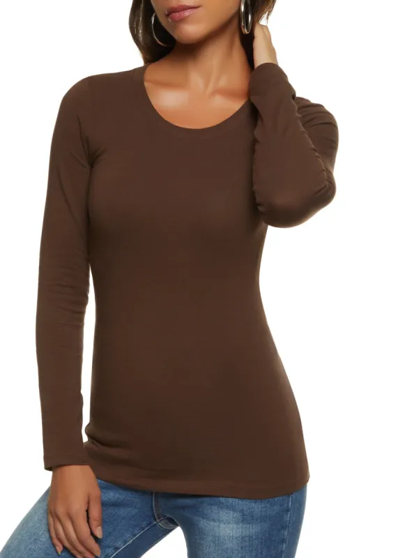 Basic Crew Neck Long Sleeve Tee sold by Rainbow