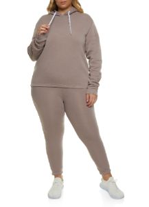 Plus Size Solid Pullover Hoodie sold by Rainbow
