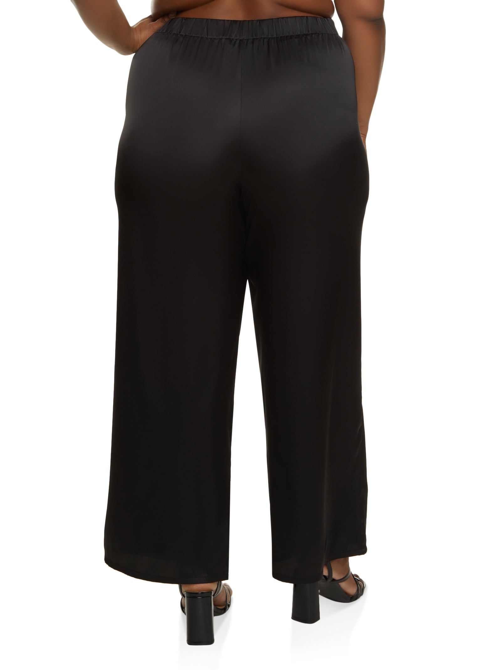 Plus Size Satin High Waist Wide Leg Pants sold by Rainbow product image thumbnail 2