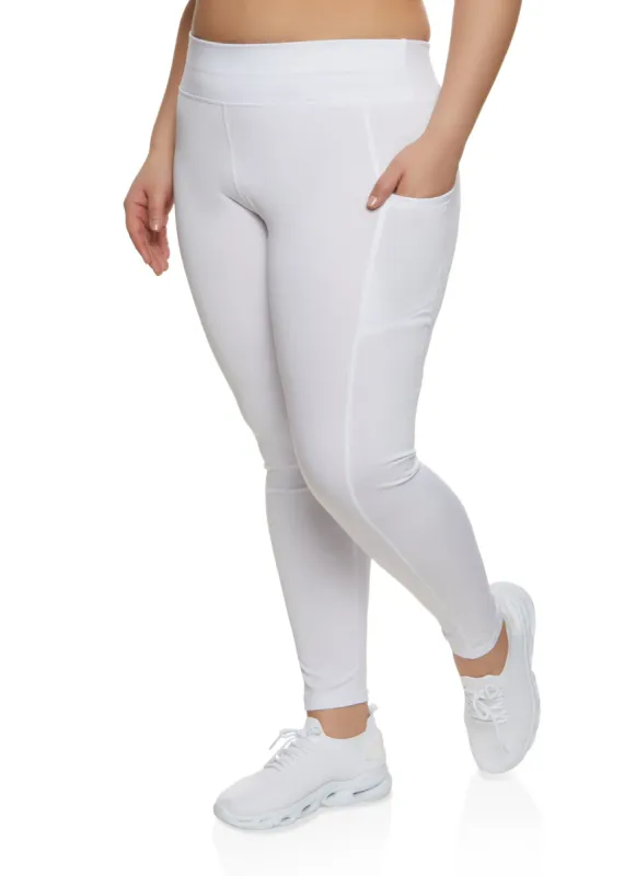 Plus Size Decorative Stitch Side Pocket Leggings sold by Rainbow