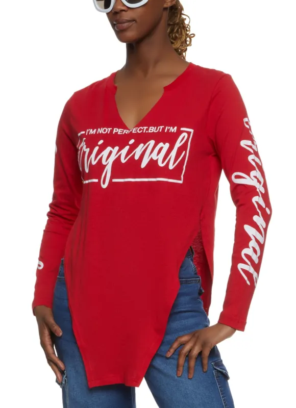 Im Not Perfect But Im Original Notch Neck Tee sold by Rainbow