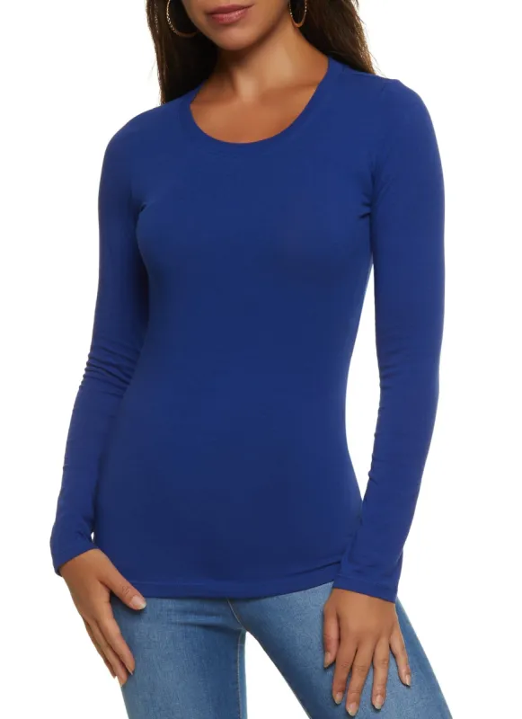 Basic Crew Neck Long Sleeve Tee sold by Rainbow