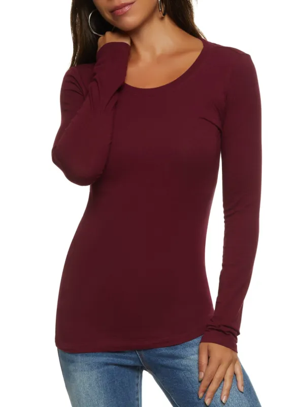 Basic Crew Neck Long Sleeve Tee sold by Rainbow
