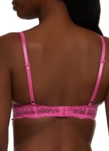 Patterned Lace Push Up Plunge Bra sold by Rainbow