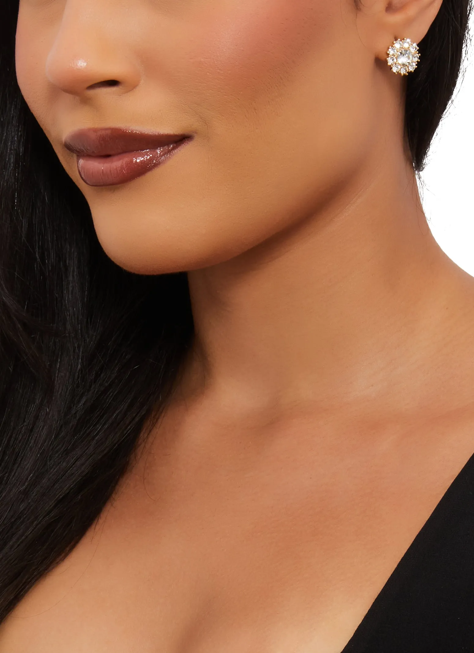 Rhinestone Faux Pearl Shaped Stud Earrings Set of 9 sold by Rainbow product image thumbnail 2