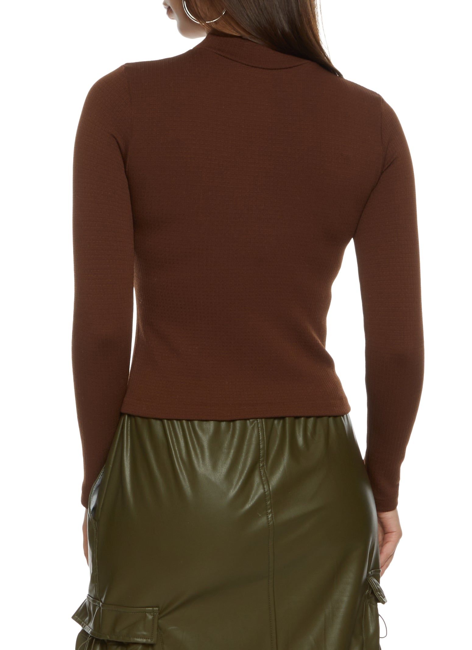 Seamless Waffle Knit Mock Neck Top sold by Rainbow product image thumbnail 2