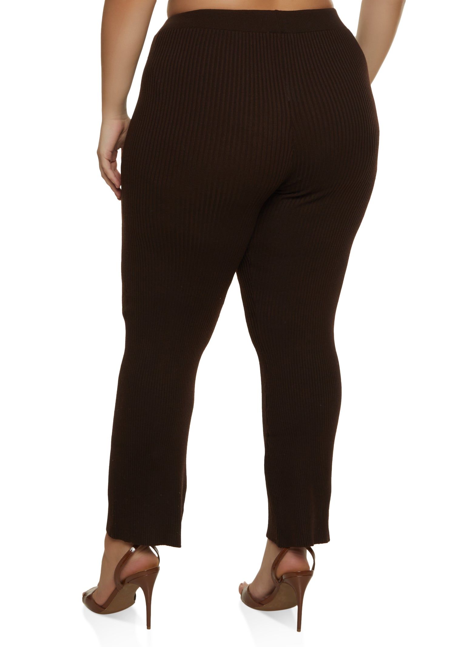 Plus Size Rib Knit Straight Leg Casual Pants sold by Rainbow product image thumbnail 2