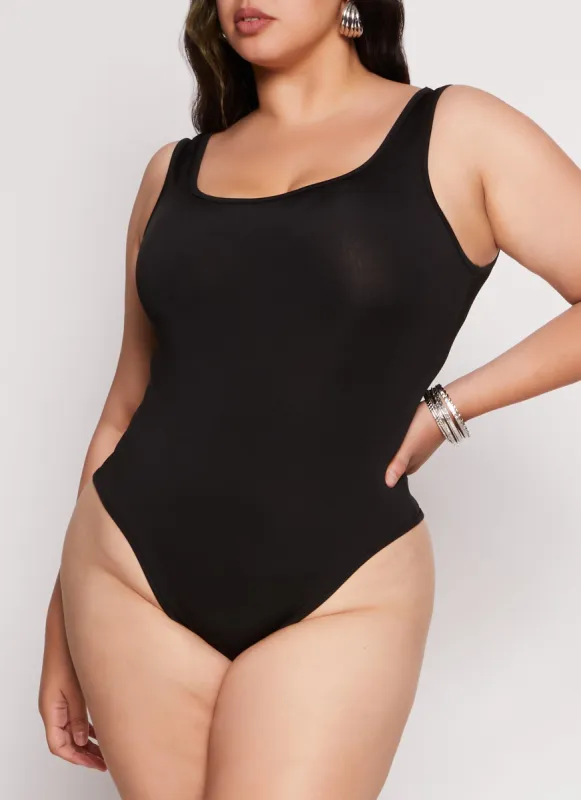 Plus Size Daisy Scoop Neck Tank Bodysuit sold by Rainbow