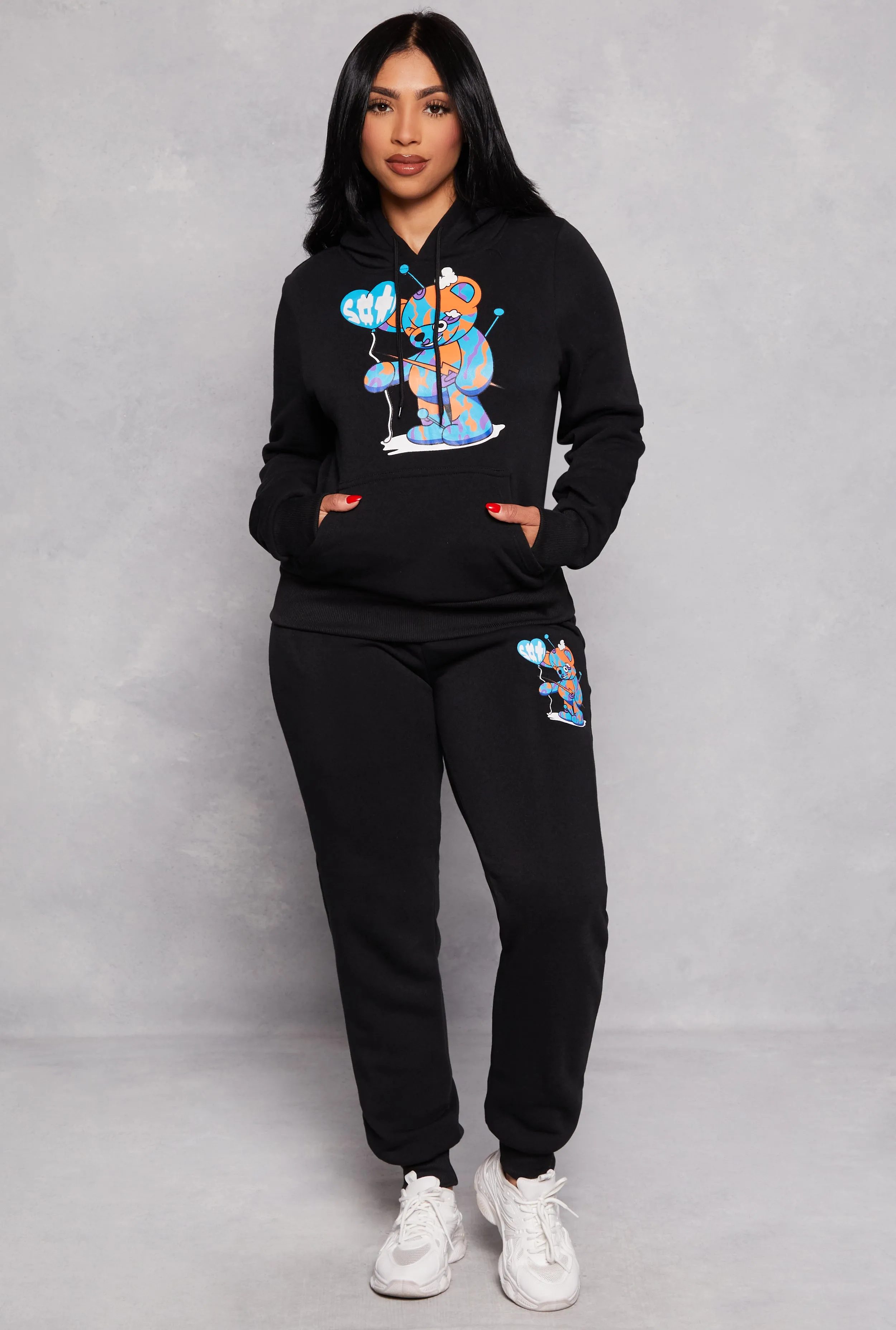 Fleece Bear Graphic Pullover Hoodie sold by Rainbow product image thumbnail 2