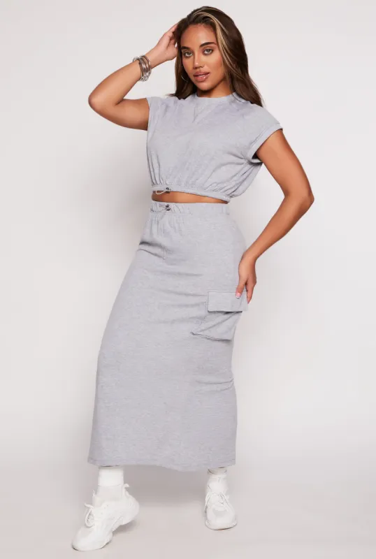 Almost Famous Fleece Maxi Cargo Skirt sold by Rainbow