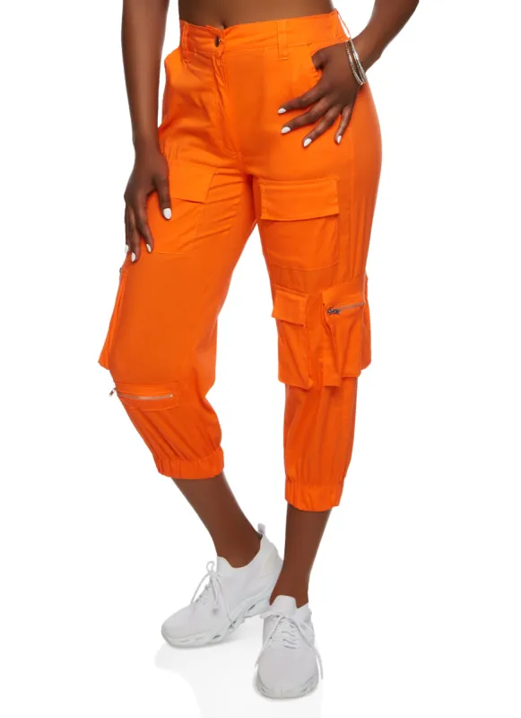Zip Pocket Capri Cargo Pants sold by Rainbow
