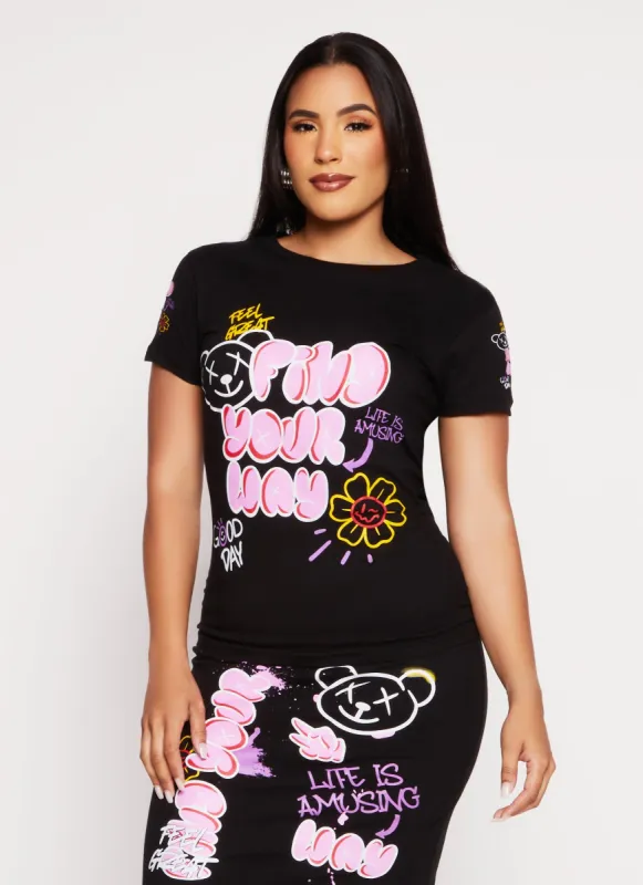 Find Your Way Graffiti Graphic Tee sold by Rainbow