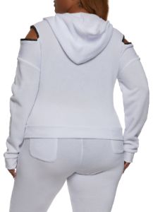 Plus Size Zipper Detail Pullover Hoodie sold by Rainbow