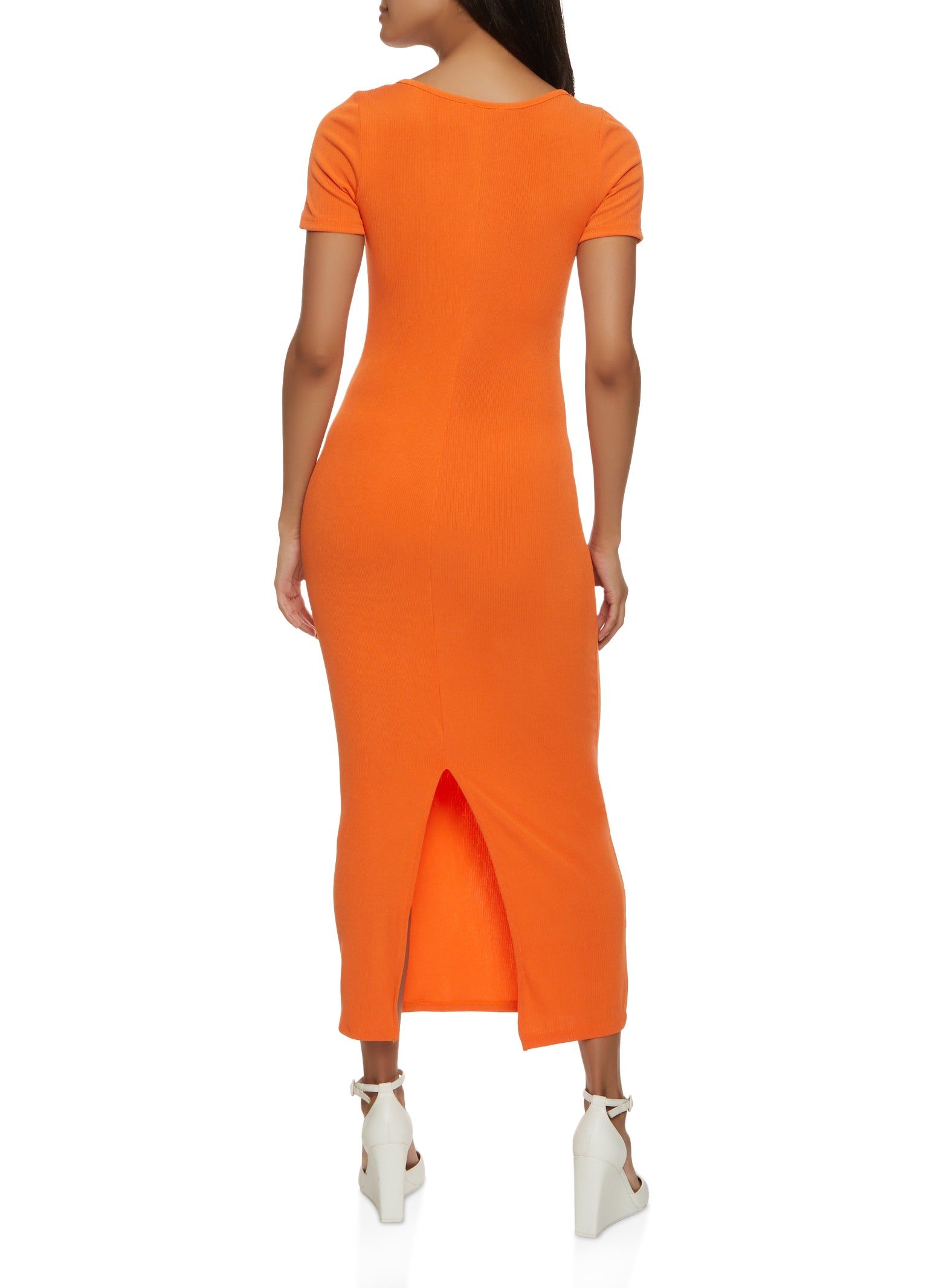 Ribbed Knit Square Neck Maxi Dress sold by Rainbow product image thumbnail 3