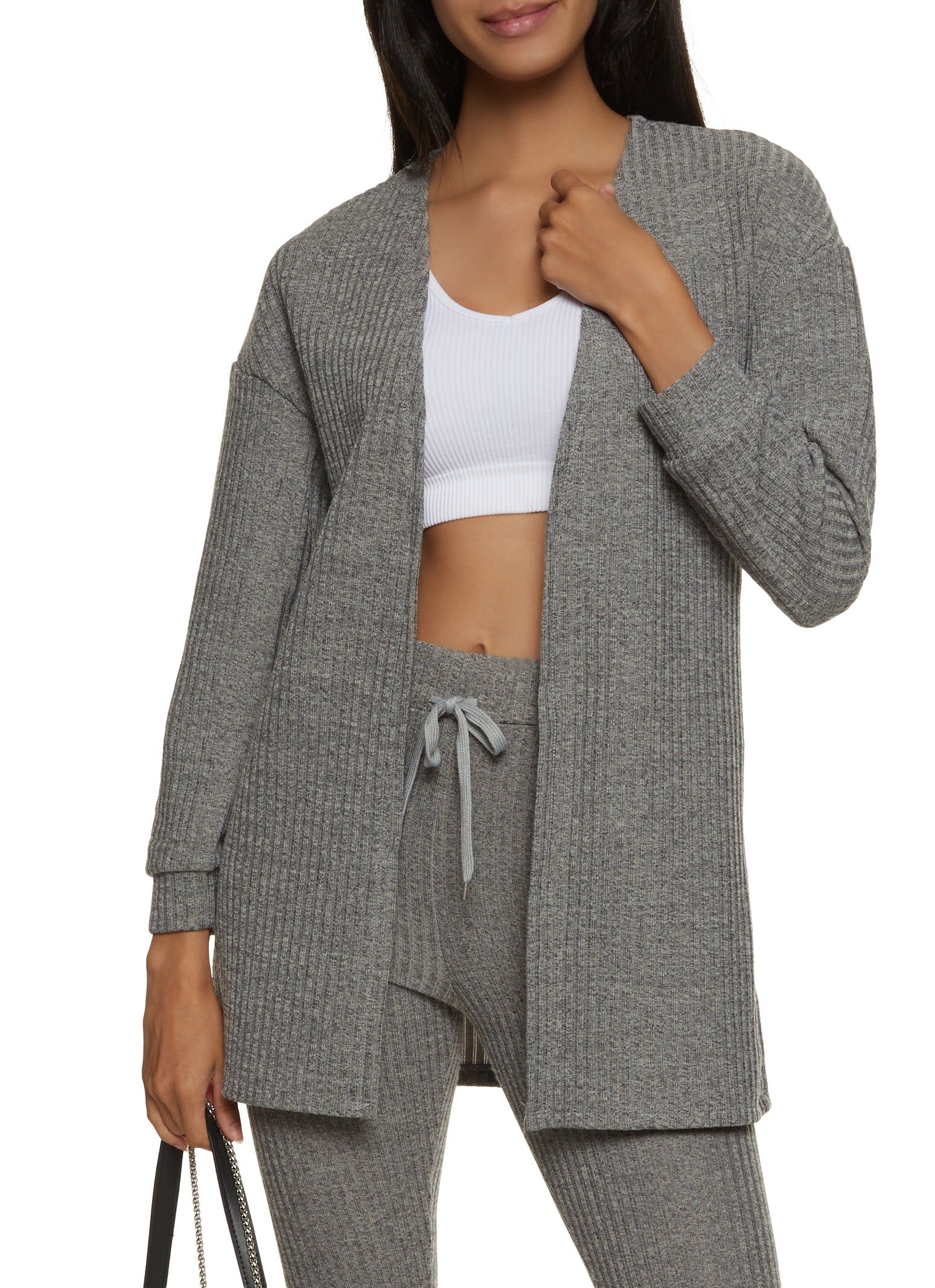 Basic Ribbed Knit Cardigan sold by Rainbow