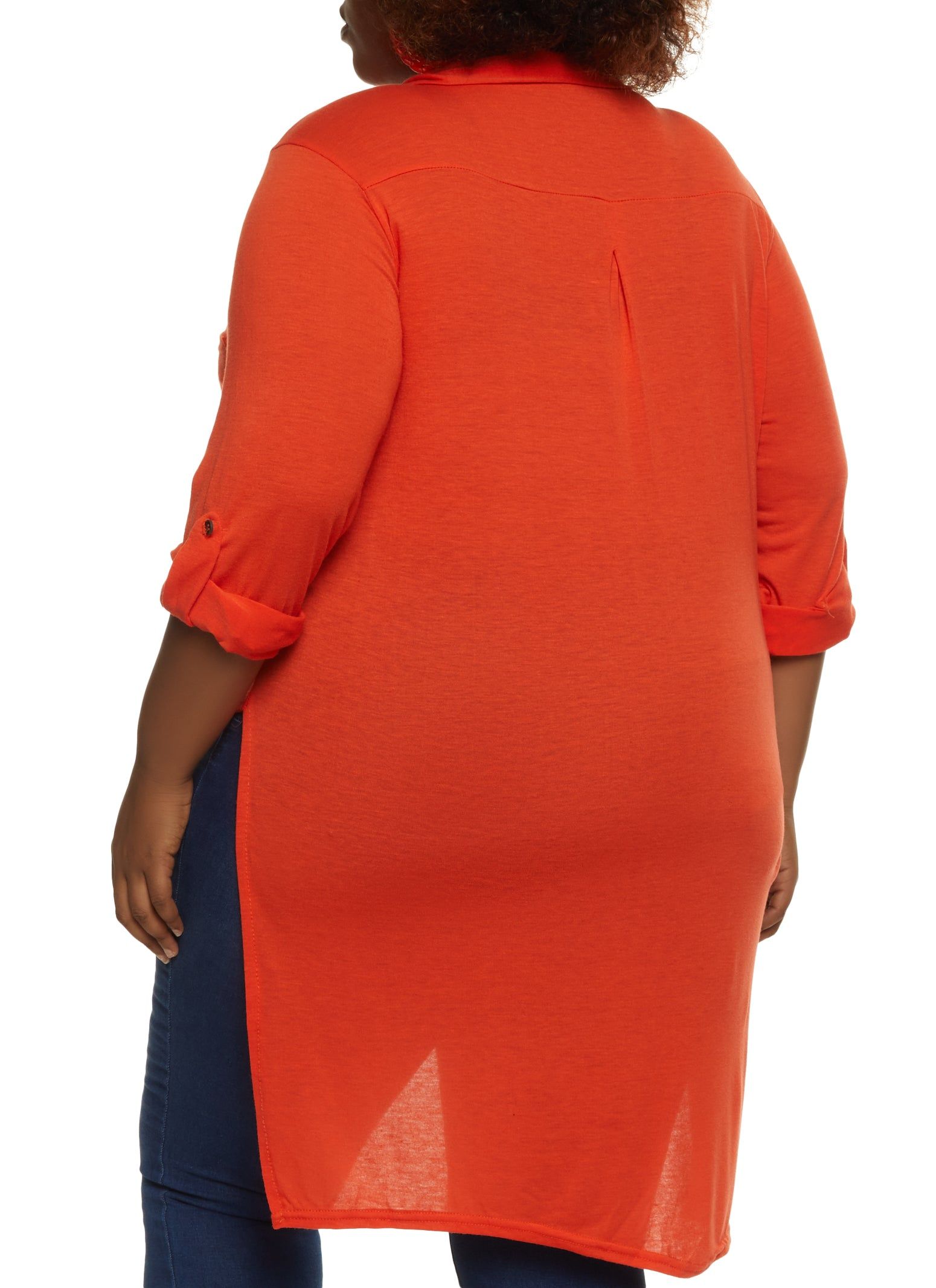 Plus Size Tie Front High Low Shirt sold by Rainbow product image thumbnail 2