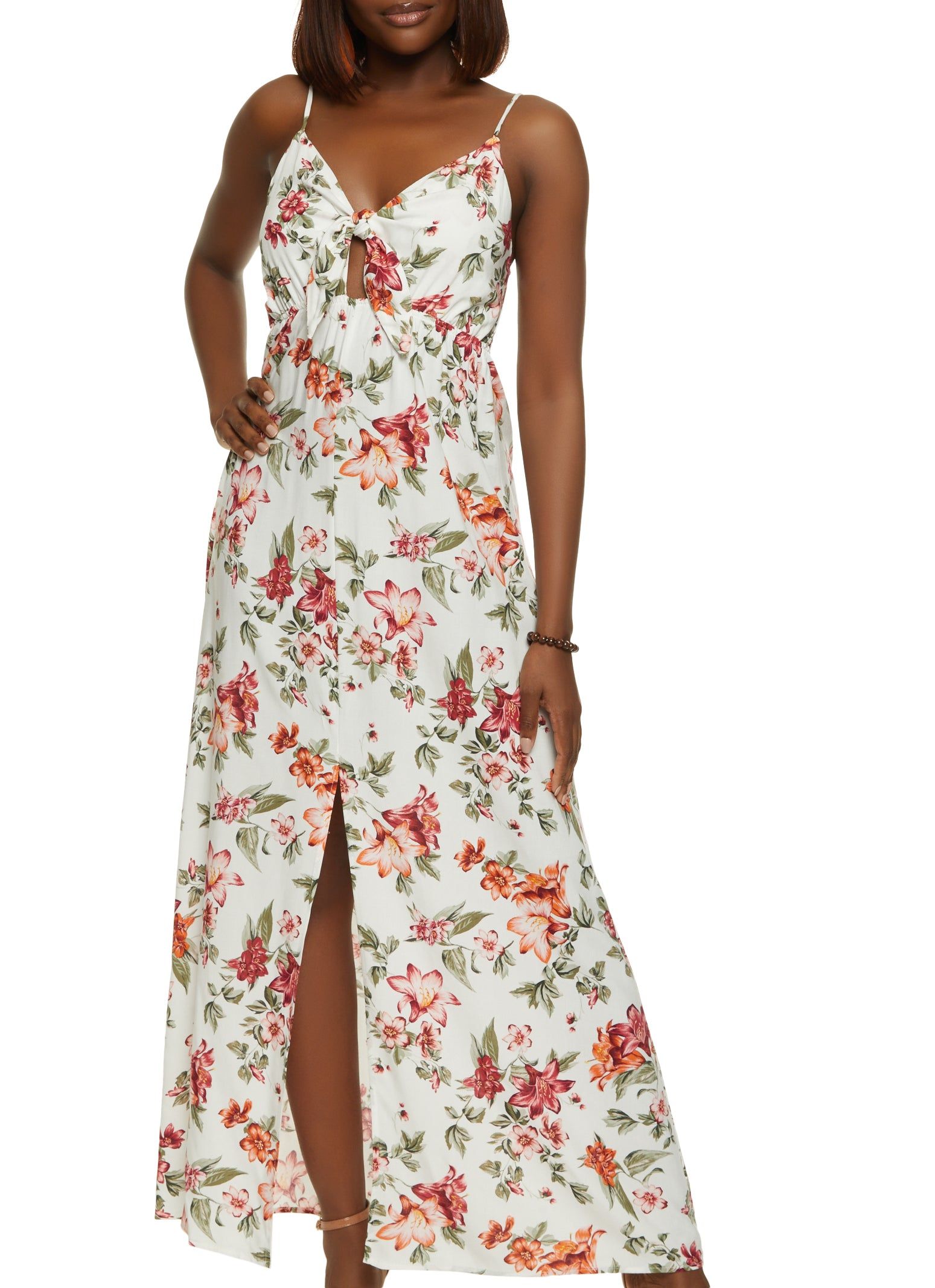 Floral Keyhole Maxi Dress sold by Rainbow