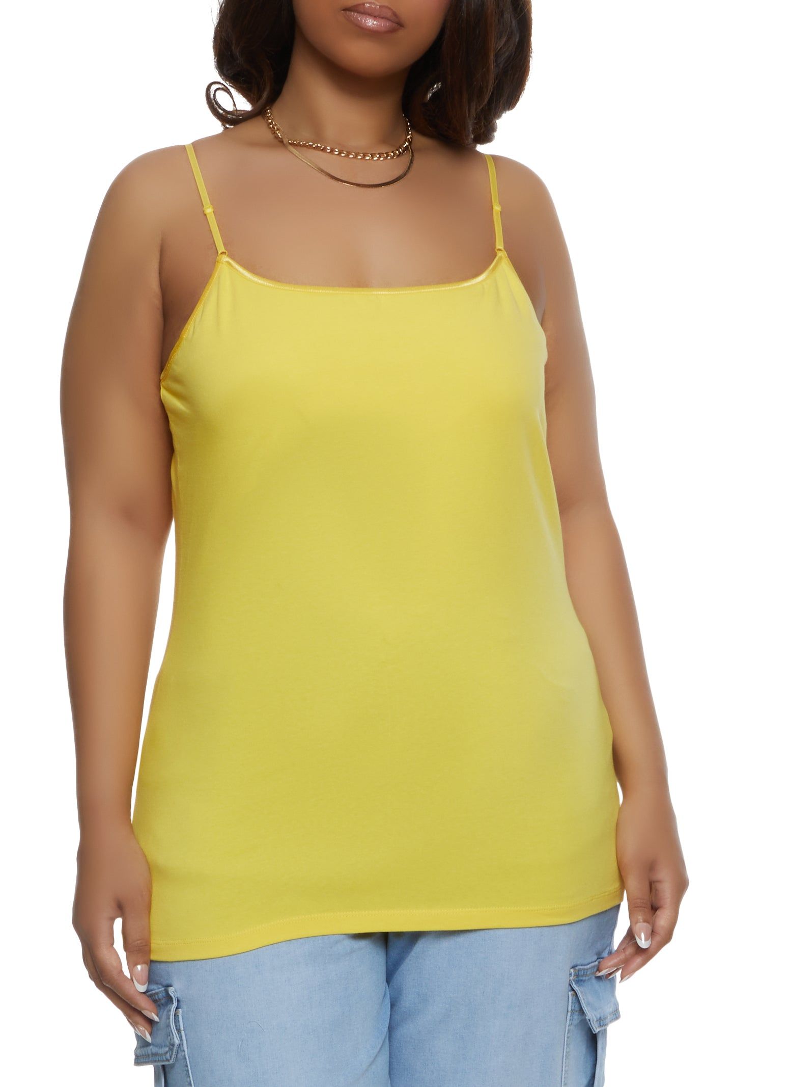 Plus Size Basic Cotton Scoop Neck Cami sold by Rainbow