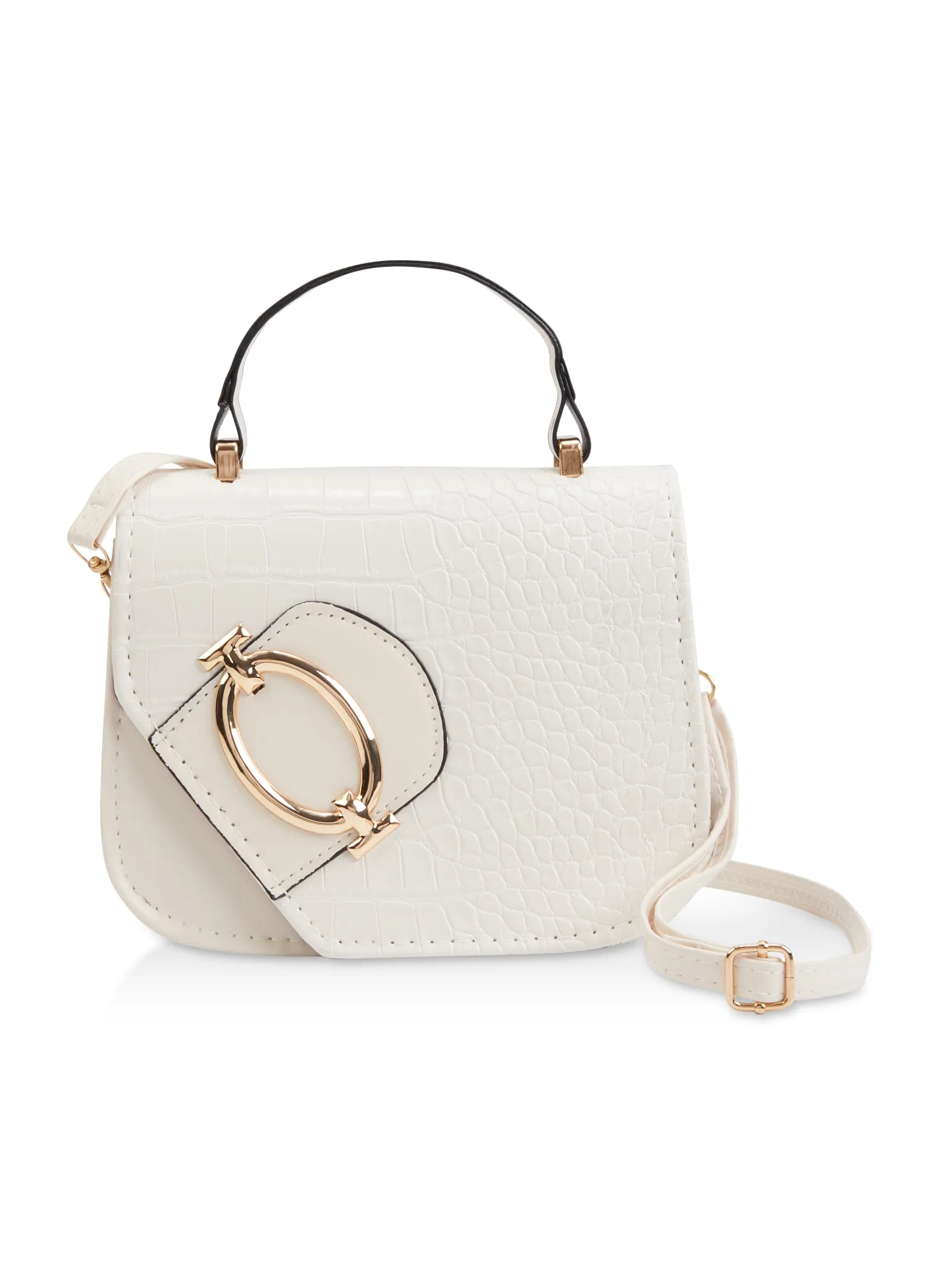 Metallic Detail Flap Faux Croc Crossbody Bag sold by Rainbow product image thumbnail 3