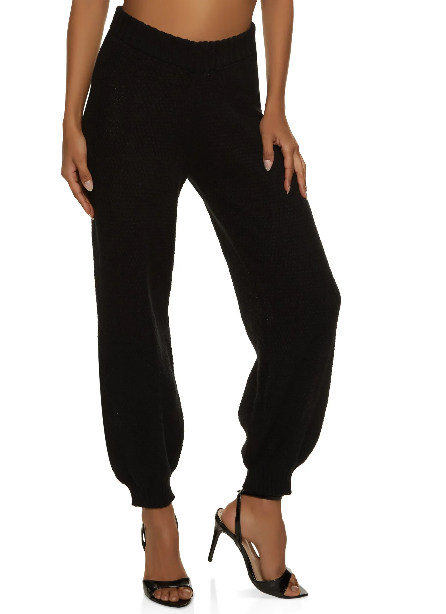 Knit High Waisted Joggers sold by Rainbow