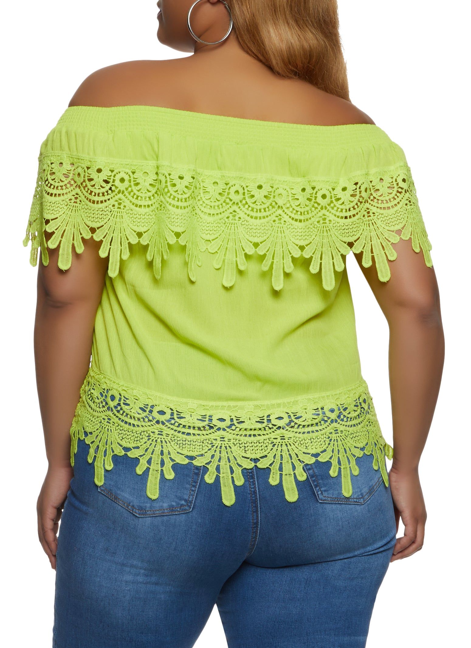 Plus Size Crotchet Off the Shoulder Top sold by Rainbow product image thumbnail 2