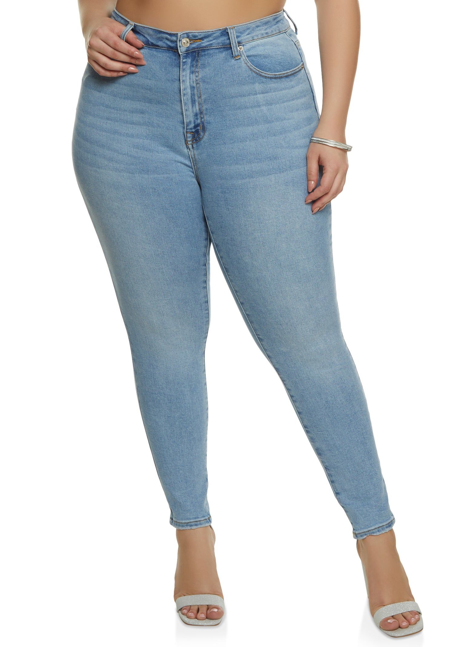 Plus Size WAX Basic Whiskered Jeans sold by Rainbow