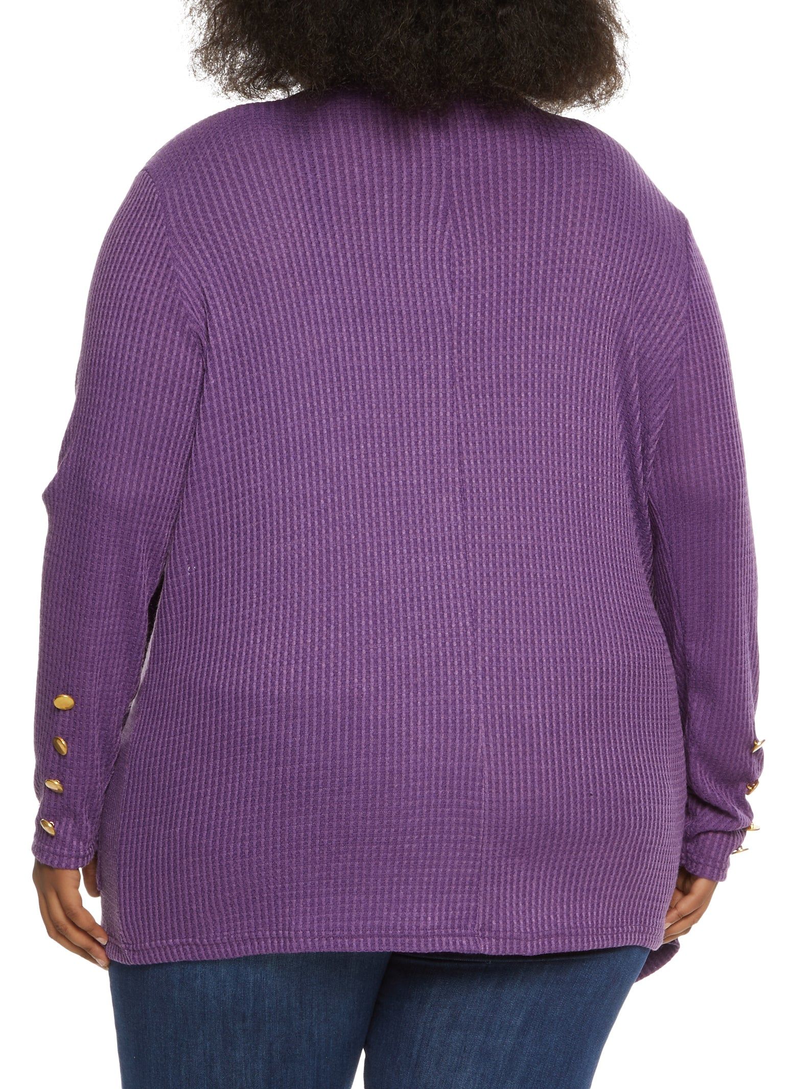 Plus Size Waffle Knit Open Front Cardigan sold by Rainbow product image thumbnail 2