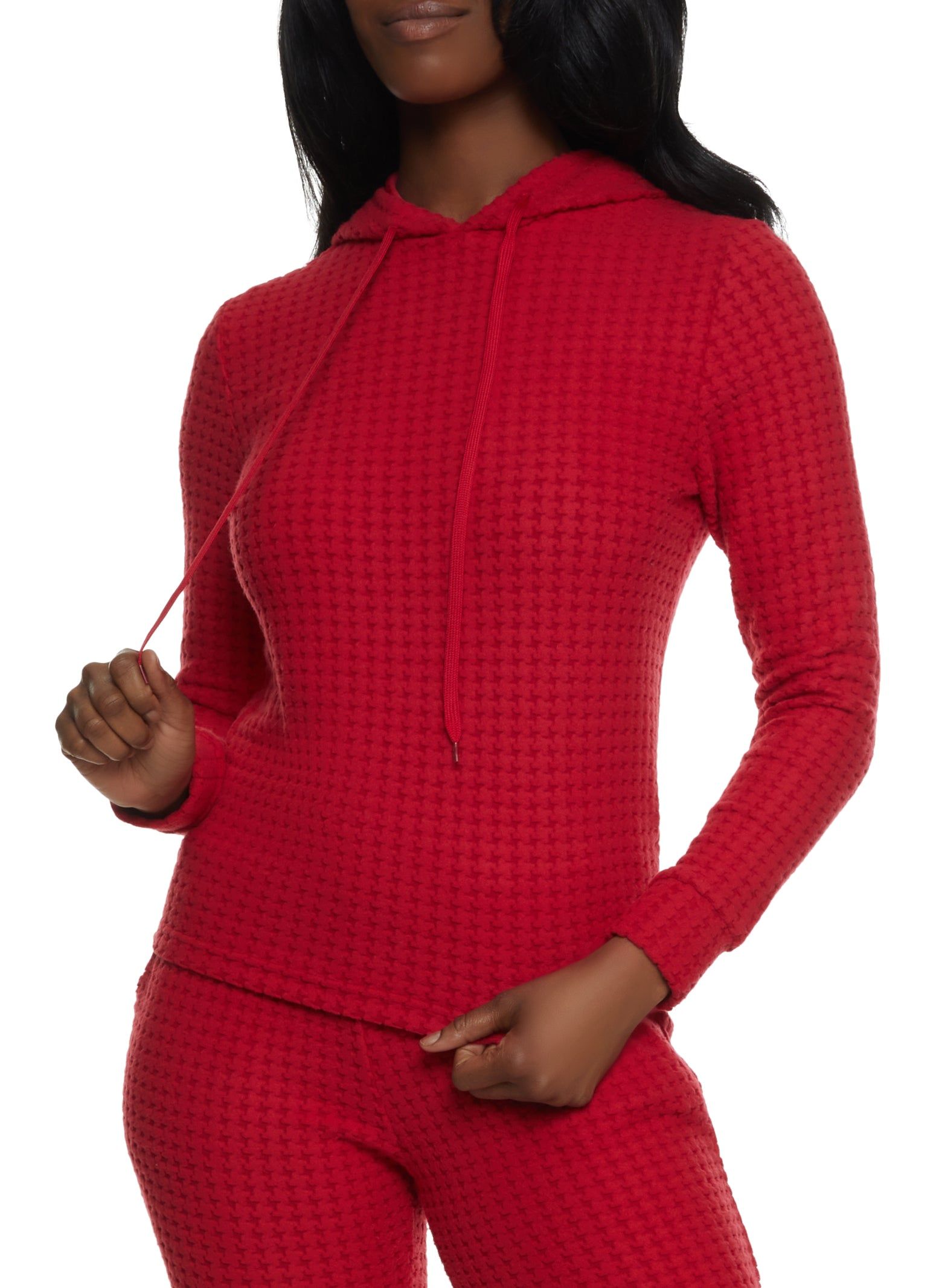 Textured Brushed Knit Hoodie sold by Rainbow