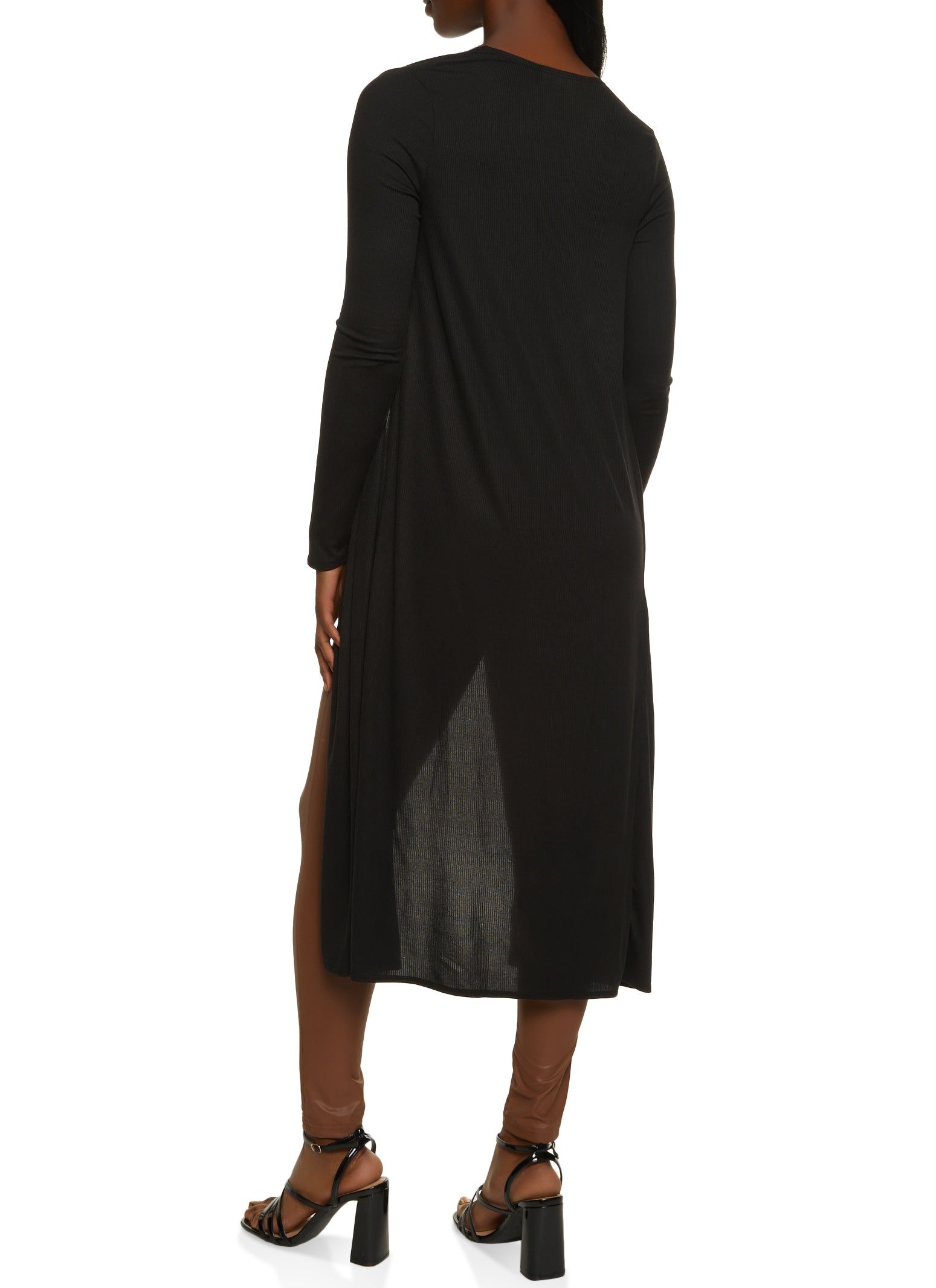 Ribbed Knit Long Sleeve Duster sold by Rainbow product image thumbnail 2