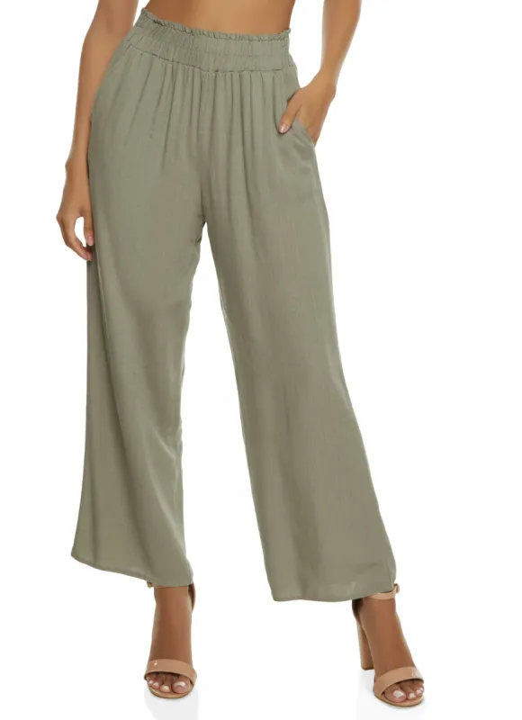 Linen Wide Leg Pants sold by Rainbow