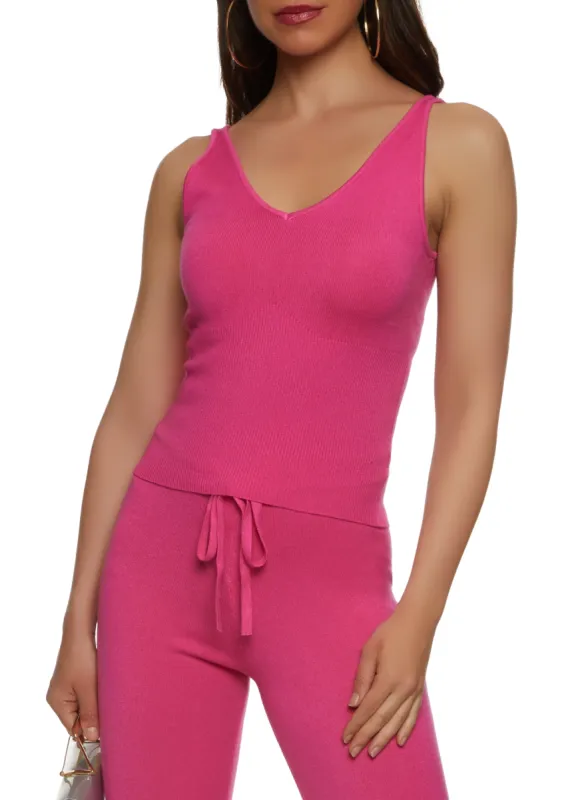 Rib Knit Scoop Neck Tank Top sold by Rainbow