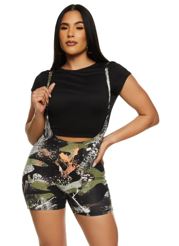 Patterned Suspender Shorts with Tee sold by Rainbow