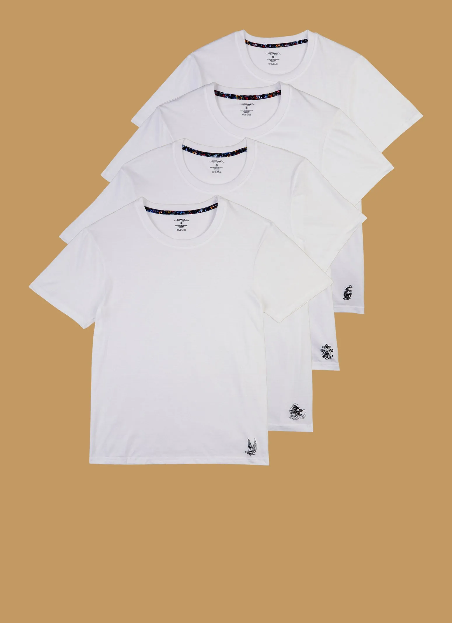 Mens Ed Hardy Graphic Detail Tees 4 Pack sold by Rainbow