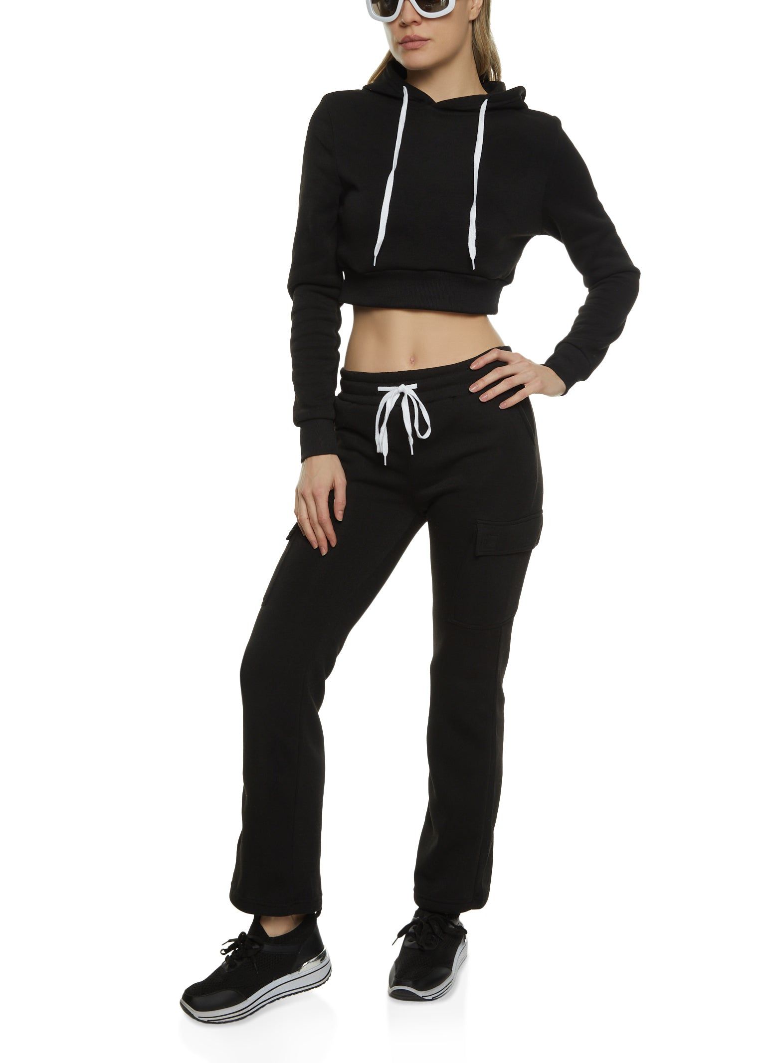 Fleece Cropped Hoodie sold by Rainbow product image thumbnail 2