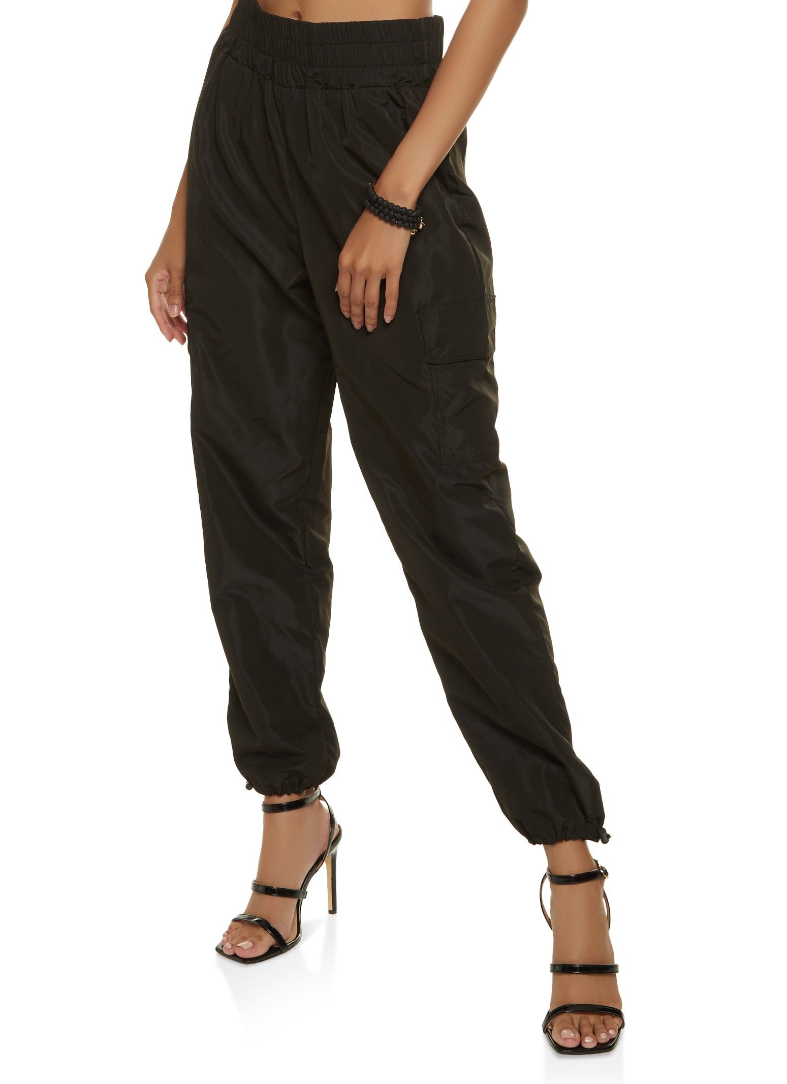 Nylon Toggle Drawstring Cargo Joggers sold by Rainbow