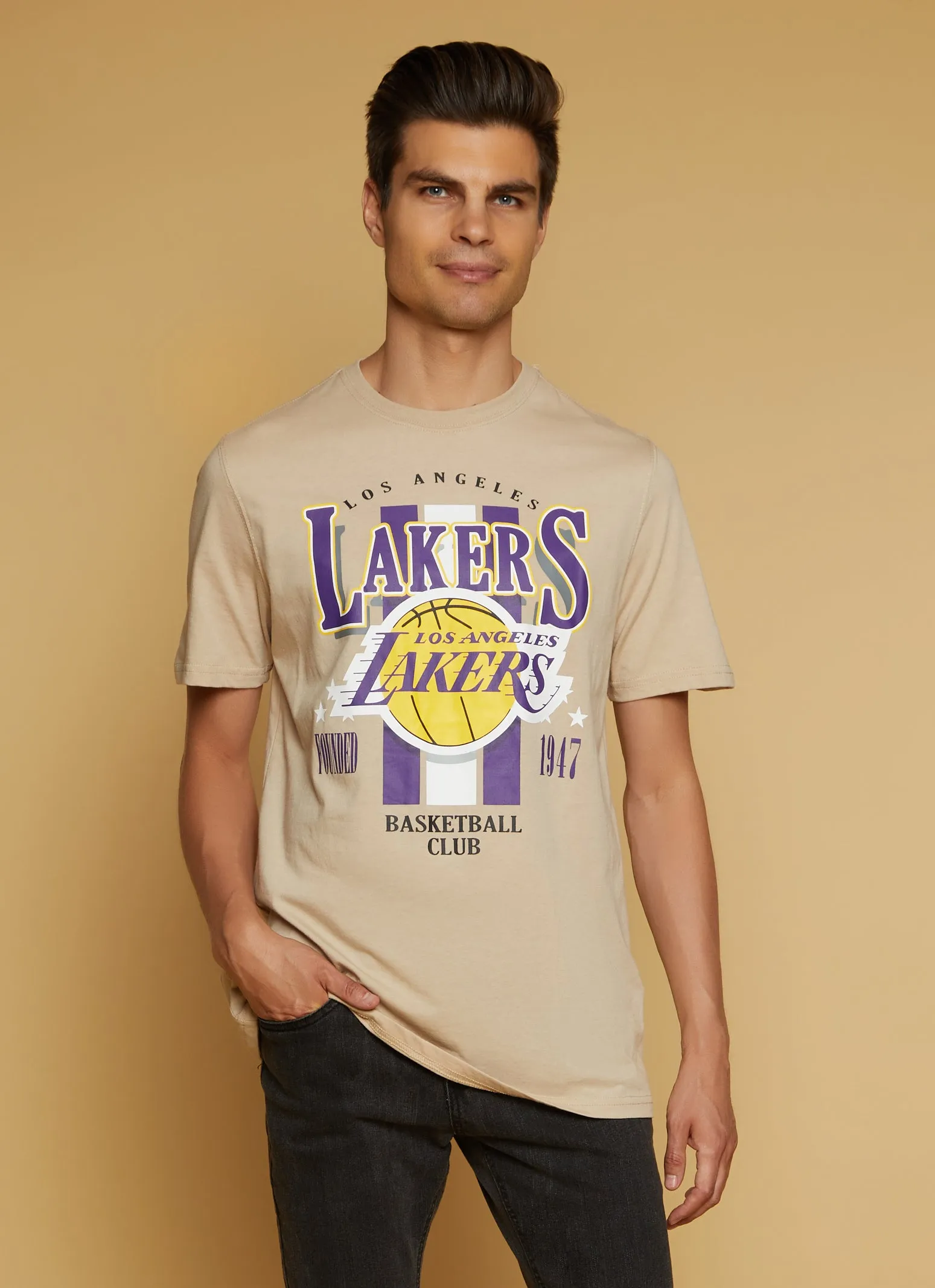 Mens NBA Los Angeles Lakers Basketball Club T Shirt sold by Rainbow