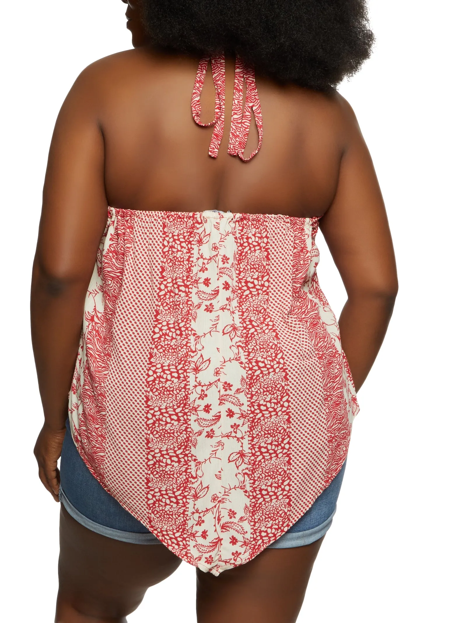 Plus Size Halter Neck Handkerchief Top sold by Rainbow product image thumbnail 2