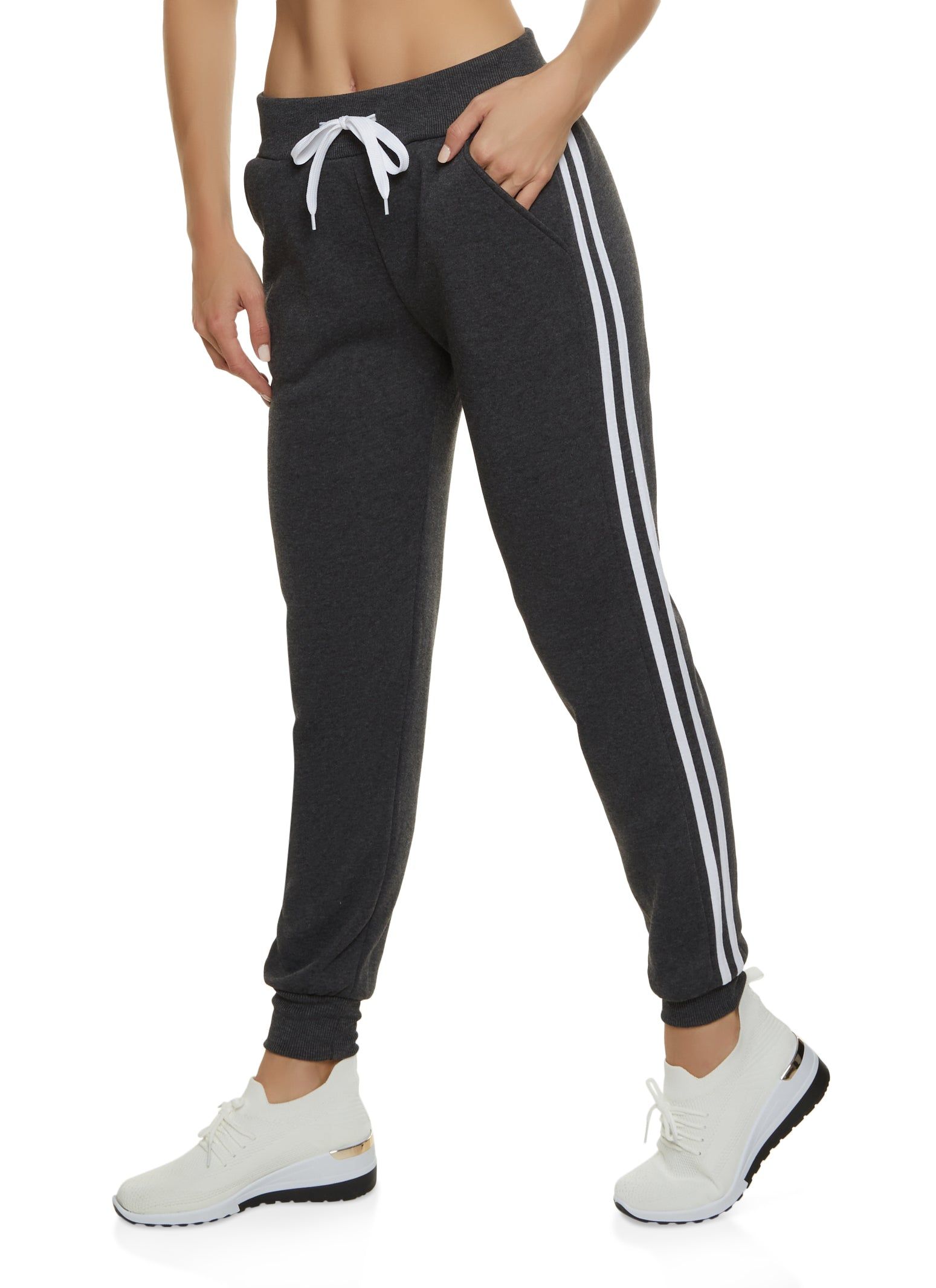 Drawstring Varsity Stripe Joggers sold by Rainbow