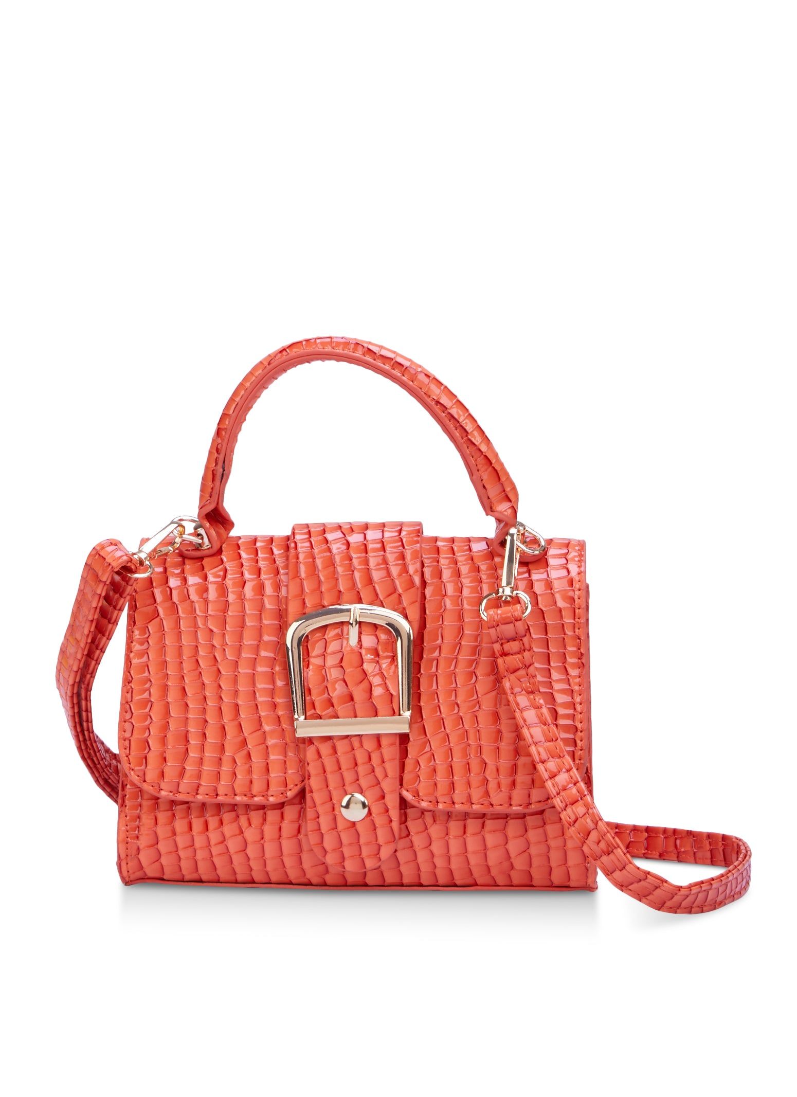 Faux Croc Buckle Detail Handbag sold by Rainbow product image thumbnail 2