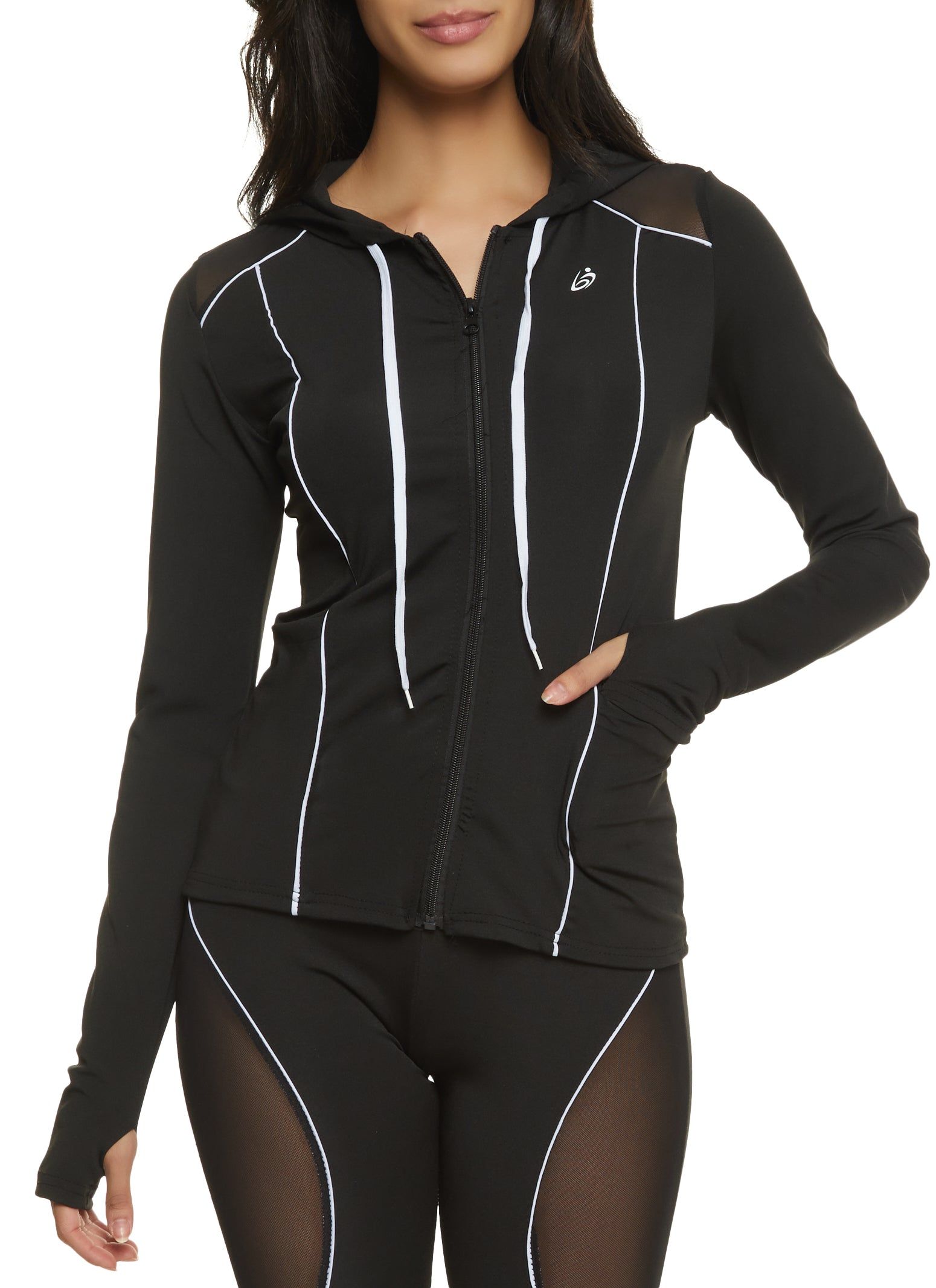 Contrast Trim Hooded Track Jacket sold by Rainbow