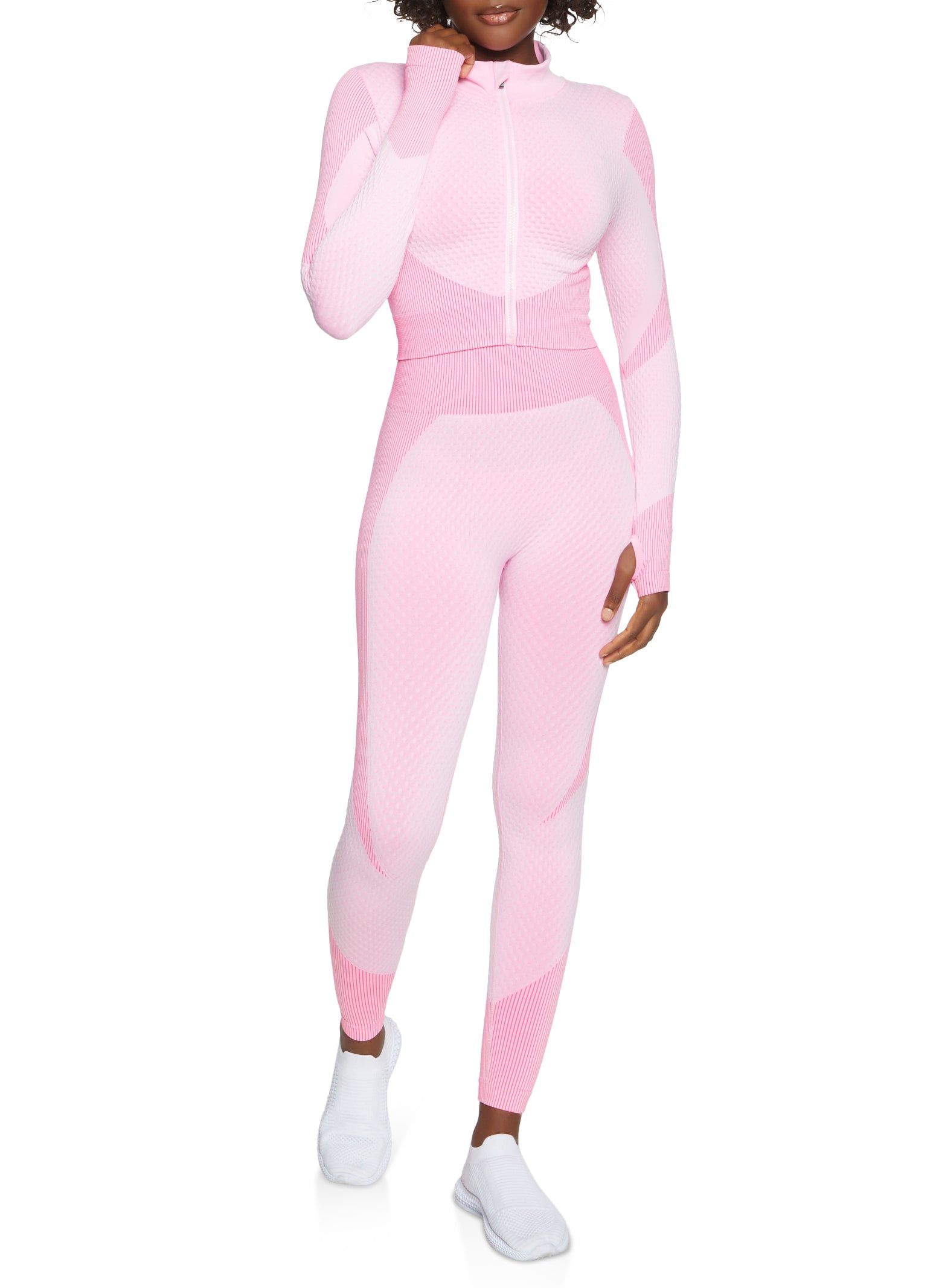 Textured Knit Cropped Track Jacket sold by Rainbow product image thumbnail 2